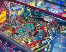 pinball machine and lights